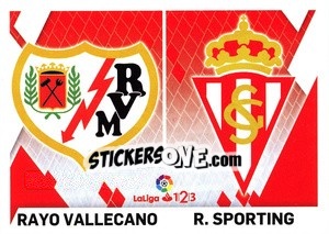Cromo Escudos LaLiga 1|2|3 - Rayo Vallecano / Sporting (10)