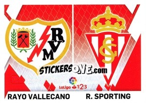 Sticker Escudos LaLiga 1|2|3 - Rayo Vallecano / Sporting (10) - Liga Spagnola 2019-2020 n. 670 - Colecciones ESTE
