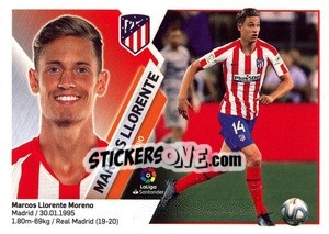 Figurina 09 Marcos Llorente (Atlético de Madrid) - Liga Spagnola 2019-2020 - Colecciones ESTE