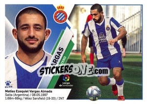 Sticker 25 Vargas (RCD Espanyol) - Liga Spagnola 2019-2020 n. 705 - Colecciones ESTE