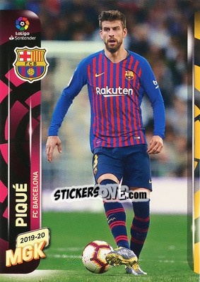 Sticker Piqué - Liga 2019-2020. Megacracks n. 60 - Panini