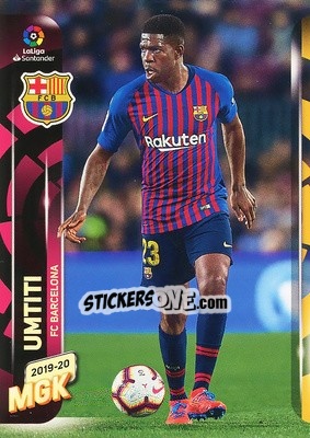 Sticker Umtiti - Liga 2019-2020. Megacracks n. 61 - Panini