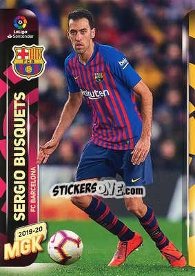Sticker Sergio Busquets - Liga 2019-2020. Megacracks n. 64 - Panini