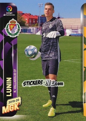 Sticker Lunin - Liga 2019-2020. Megacracks n. 327 - Panini