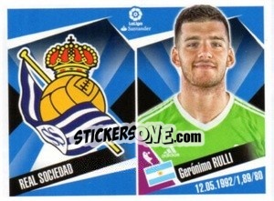 Cromo Escudo / Geronimo Rulli - Liga 2017-2018. South America n. 209 - Panini