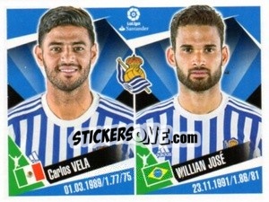 Sticker Carlos Vela / Willian Jose - Liga 2017-2018. South America - Panini