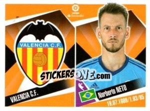 Cromo Escudo / Norberto Neto - Liga 2017-2018. South America - Panini