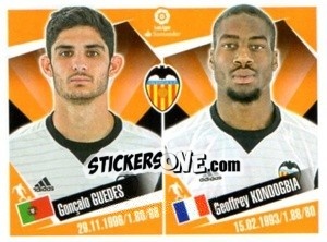 Sticker Goncalo Guedes / Geoffrey Kondogbia - Liga 2017-2018. South America n. 218 - Panini