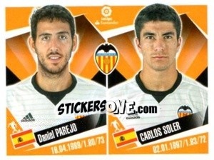 Sticker Daniel Parejo / Carlos Soler - Liga 2017-2018. South America n. 219 - Panini