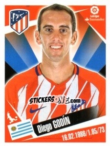 Sticker Diego Godín - Liga 2017-2018. South America n. 5 - Panini