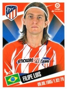 Figurina Filipe Luis - Liga 2017-2018. South America - Panini