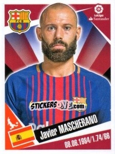 Sticker Javier Mascherano - Liga 2017-2018. South America n. 44 - Panini
