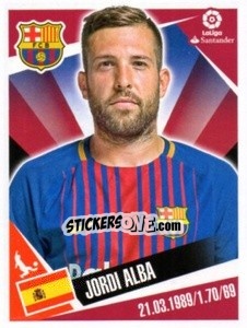 Cromo Jordi Alba - Liga 2017-2018. South America - Panini