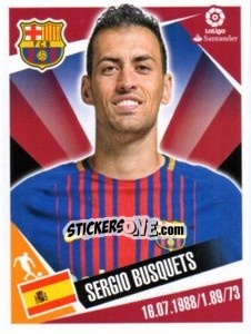 Sticker Sergio Busquets - Liga 2017-2018. South America n. 46 - Panini