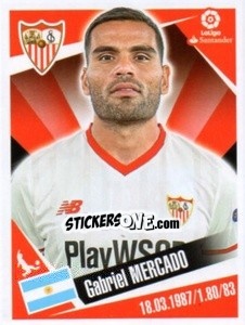 Sticker Gabriel Mercado - Liga 2017-2018. South America n. 114 - Panini