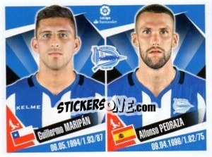 Sticker Guillerrmo Maripan / Alfonso Pedraza - Liga 2017-2018. South America - Panini