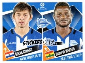 Figurina Oscar Romero / Mubarak Wakaso - Liga 2017-2018. South America - Panini