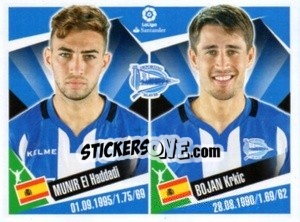 Sticker Munir El Haddadi / Bojan Krkic - Liga 2017-2018. South America n. 136 - Panini