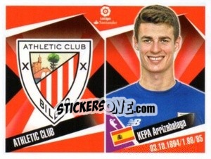 Sticker Escudo / Kepa Arrizabalaga - Liga 2017-2018. South America n. 137 - Panini