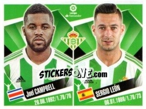 Sticker Joel Campbell / Sergio Leon - Liga 2017-2018. South America n. 148 - Panini