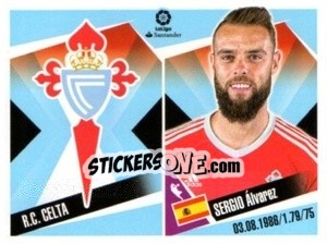 Sticker Escudo / Sergio Alvarez - Liga 2017-2018. South America - Panini
