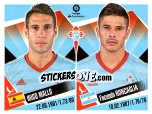Cromo Hugo Mallo / Facundo Roncaglia - Liga 2017-2018. South America - Panini