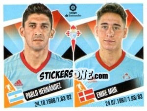 Sticker Pablo Hernandez / Emre Mor - Liga 2017-2018. South America - Panini
