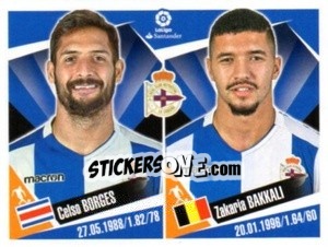 Sticker Celso Borges / Zakaria Bakkali - Liga 2017-2018. South America - Panini