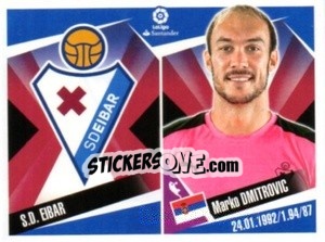 Sticker Escudo / Marko Dmitrovic - Liga 2017-2018. South America n. 161 - Panini