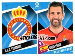 Cromo Escudo / Diego Lopez - Liga 2017-2018. South America - Panini