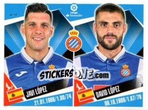 Sticker Javi Lopez / David Lopez - Liga 2017-2018. South America n. 168 - Panini