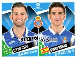 Sticker Leo Baptistao / Gerard Moreno - Liga 2017-2018. South America n. 172 - Panini