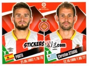 Cromo Portu / Cristhian Stuani - Liga 2017-2018. South America - Panini