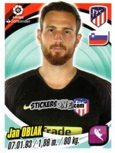 Sticker Jan Oblak - Liga 2018-2019. South America n. 2 - Panini