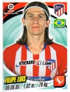 Cromo Filipe Luis - Liga 2018-2019. South America - Panini