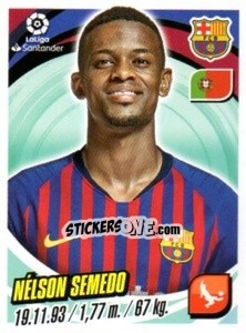 Cromo Nélson Semedo - Liga 2018-2019. South America - Panini