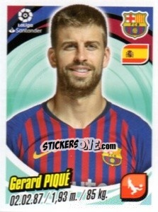 Sticker Gerard Piqué - Liga 2018-2019. South America n. 42 - Panini