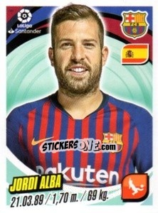 Sticker Jordi Alba - Liga 2018-2019. South America - Panini