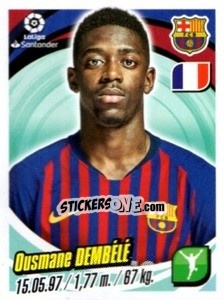 Cromo Ousmane Dembélé - Liga 2018-2019. South America - Panini