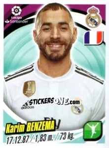 Cromo Karim Benzema - Liga 2018-2019. South America - Panini