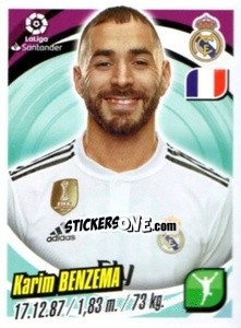 Sticker Karim Benzema - Liga 2018-2019. South America n. 91 - Panini