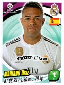 Sticker Mariano Díaz - Liga 2018-2019. South America n. 92 - Panini