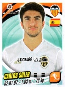Sticker Carlos Soler - Liga 2018-2019. South America n. 123 - Panini