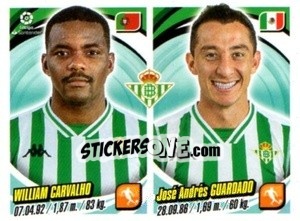 Sticker William Carvalho / José Andrés Guardado - Liga 2018-2019. South America n. 165 - Panini