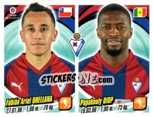 Cromo Fabián Ariel Orellana / Papakouly Diop - Liga 2018-2019. South America - Panini