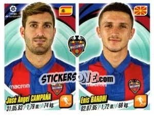 Sticker José Ángel Campaña / Enis Bardhi - Liga 2018-2019. South America - Panini