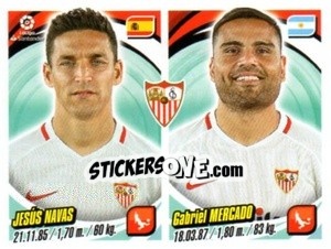 Sticker Jesús Navas / Gabriel Mercado - Liga 2018-2019. South America - Panini