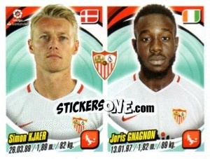 Sticker Simon Kjaer / Joris Gnagnon - Liga 2018-2019. South America n. 229 - Panini
