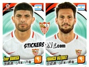 Sticker éver Banega / Franco Vázquez - Liga 2018-2019. South America - Panini