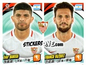 Sticker éver Banega / Franco Vázquez - Liga 2018-2019. South America n. 231 - Panini